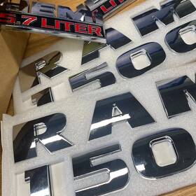 0068247897aa Fits For Ram 1500 4pcs Chrome Emblem 3d Raised Letter Fit Models Hemi 5.7liter Badges