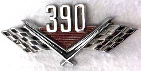 C6ob-16237-a Fomoco Original Ford 390 Crossed Flag Emblem 1966 Fairlane 2 Door Ht Fb Gt