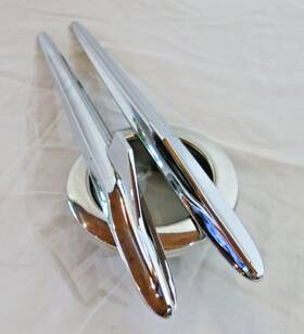 C4ab-16179 Fomoco Ford Pair 1964 Galaxie 500 Fender Top Spear Ornaments Classic Hot Rod Stock Oem
