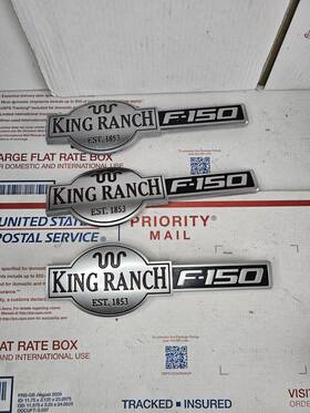 2l34-78402a16-aa Ford 2001-2003 F150 F-150 King Ranch Oem Factory Chrome Side Rear Emblem Set