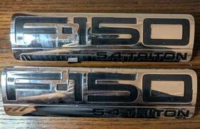 4l34-16b114-pa Ford 04-08 F-150 5.4 Triton 2 Fender Emblem Logo Badge Set Chrome F150 Oem Read
