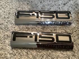 5l3416b114 Ford 2004 - 2008 F-150 Xlt Triton Fender Emblem Set Of 2 Used Oem Side Badge Tab