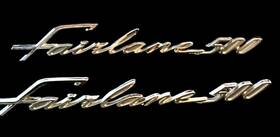 6250400-6 Ford Set Of Two Vintage Original Early 1960s Fairlane 500 Emblems