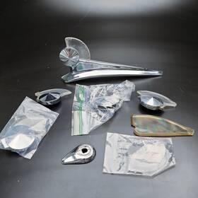 7981 Ford 1949 Hood Ornament Fomoco Chrome Lucite Emblem Badge Trim Parts Lot