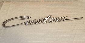 C7ab-16098-c Ford 7ab-16098-c Vintage 1967 Inch Custom Script Fender Emblem Badge Chrome Oem
