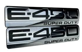 7c24-15402a17 Ford 2005-2010 E450 E-450 Super Duty Oem Factory Chrome Side Fender Emblem Pair