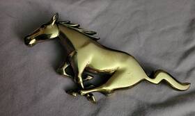 8216aa Ford 2 Vintage Genuine Oem Mustang Pony Horse Emblem Brass/bronze