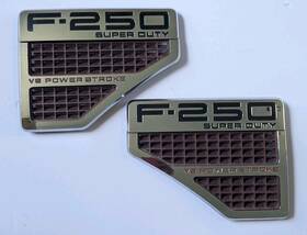 8c34-35000a72-c Ford 2008-10 F-250 Super Duty Front Fender Emblem Badges Pair 2 Oem
