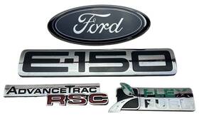 9c24-15402a17-ab Ford 06 07 08 09 10 11 12 13 14 E-150 Rear Gate Lid Emblem Logo Badge Oem Set