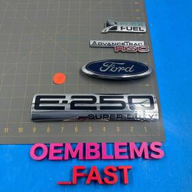 9c24-15402a17-gb Ford 2009-2014 E-250 E250 Super Duty Advancetrac Flex Fuel Oem Rear Emblem Set 2