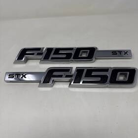9l34-16b115-ac Ford 2009-2014 F-150 F150 Stx Fender Emblem Pair Left Right Badge Chrome Black