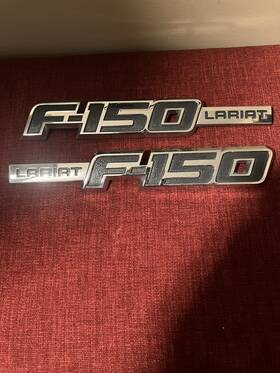 9l34-16b115-ad Ford 2009-2014 F-150 Lariat Left And Right Side Fender Emblem Logo Badge Oem