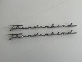 B16098 Ford 1957 - 1962 Thunderbird Front Fender Script Emblem Pair