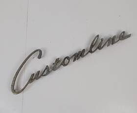 Ba-16098-b-2 Ford Ba-16098-b Vintage 1952 Customline Script Emblem Badge Fender Oem