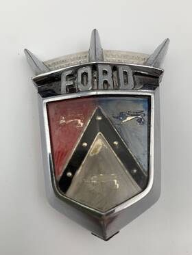 Bn166-44c Ford Bn11644c 1955-56 Fairlane Trunk Lid Emblem Bezel And Insert With Pins #1
