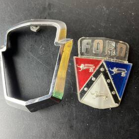 Bn16644d Ford 1952 1953 1954 Hood Ornament Emblem Chrome Retainer Bezel