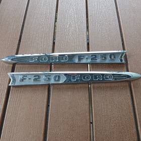 C1tb-16721 Ford 1961 1966 F-250 Hood Spear Emblems Oem Pair Vintage Truck Trim