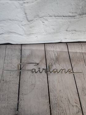 C40b-16098 Ford Fairlane Script Nameplate Badge Emblem