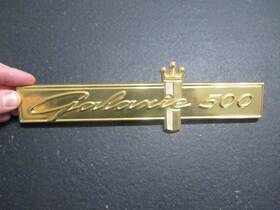 C4ab-62403a72-c Ford 1964 Ford/fomoco Galaxie 500 Gold Anodized Side Emblem Vg Used