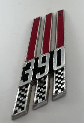 C6ab-16237-a Ford Vintage Metal 390 Galaxie Right Front Fender Emblem / Badge Aluminum