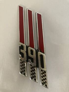 C6ab-16243-a Ford Vintage Authentic 390 Front Fender Emblem 1966 1967 Galaxie And Fairlane