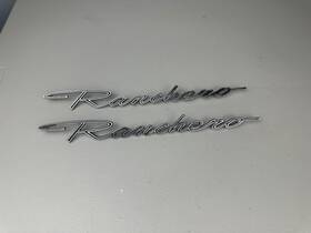 C6db-16098-c Ford 1966 Inch Ranchero Fender Emblem Good Used Badge Script Set Of 2