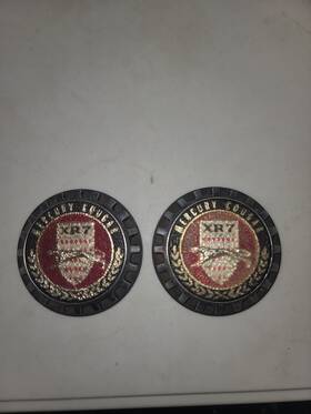 C9wy-65517a56-a Ford 1969 1970 Cougar Xr7 Roof Pillar Emblems Original Not A Reproduction. Used Pair