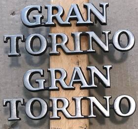 D2ob-16098-ea Ford 2 Pair 1972-76 Gran Torino Fender Emblems Name Plates Badges Da