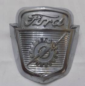 D8sb-13a126aa Ford 1953 1954 1955 1956 F100 F250 F350 Truck Hood Emblem Baaa-16637-a