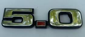 D9zz-16228-a Ford 79-93 Mustang 5.0 Front Fender Emblem Badge Chrome With Red Dot