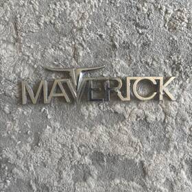 Dodb-1609 Ford Maverick Script Emblem Silver Metal Nameplate Oem Original Pre-owned