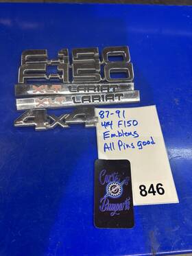 E7tf-16b114-aa Ford 87 88 89 90 91 Truck F150 Set 4x4 Fender Emblems Badges Trim Pair #846