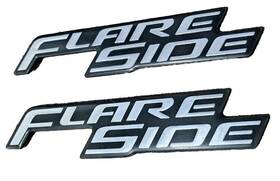 F2t9-16b114-aa Ford 1992-1996 F-150 Flare Side Front Left Right Fender Emblem Badge Set Oem