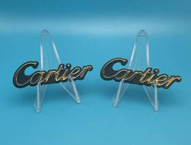 F8vb-54297a74-cc Ford 1998-2002 Lincoln Town Car Cartier Gold Side Sail Pillar Emblem Set Oem Vintage