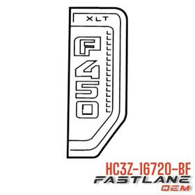 Hc3z-16720-bf Ford 2017-2019 F-450 Super Duty Name Plate New Oem