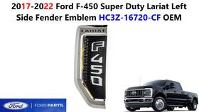 Hc3z-16720-cf Ford 2017-2022 F450 Super Duty Lariat Left Side Fender Emblem
