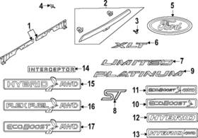 Lb5z-7842528-d Ford Genuine Nameplate