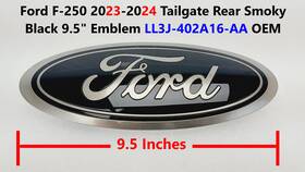 Ll3j-402a16-aa Ford F250 2023-2024 Tailgate Rear Smoky Black 9.5 Inch Emblem