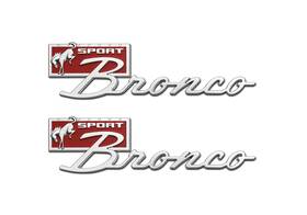 M-1447-bsprt Ford Bronco Sport Fender Badge Kit With Red And Silver Emblems