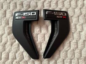 Ml3z-16720-ka Ford Used 2021-2025 F150 Stx Emblem Fender Oem - Set Of Lh And Rh Black With Red X