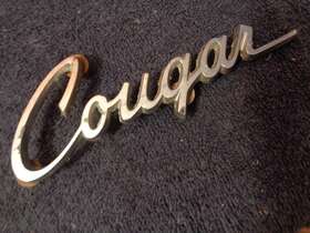 C8wb-65291b62-a Ford Motor Company 1968 Mercury Cougar Xr7 1/4 Quarter Panel Script Emblem Nameplate Assembly Lh/rh