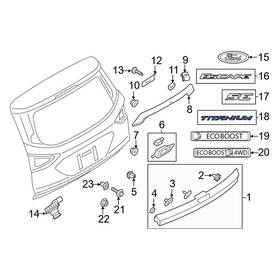 Gj5z9942528f Ford Oe Rear Hatch Emblem