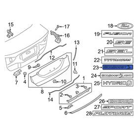 Ks7z9942528n Ford Oe Rear Deck Lid Emblem