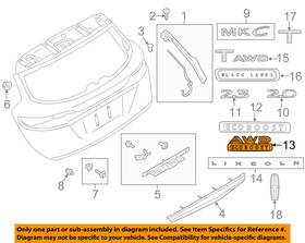 Ej7z-9942528-c Ford Oem Lincoln 15-16 Mkc Liftgate Tailgate-emblem Badge Nameplate Ej7z9942528c