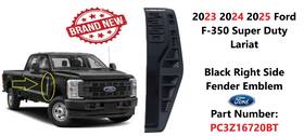 Pc3z16720bt Ford 2023-2025 F-350 Sd Lariat Black Right Side Fender Vent Emblem