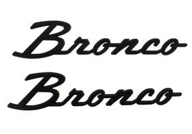 M-1447-bsmb Ford Performance Parts Racing For 2021 Bronco Classic Script Fender Badges - Matte Black Pair