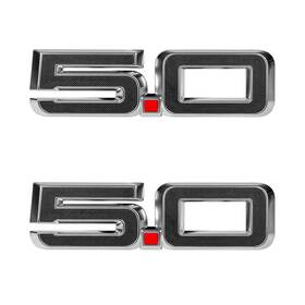Pr3z-16228-a Ford 5.0 Fender Emblem Silver/black With Red Dot Pair Mustang Gt 2024-2025