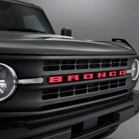 M-1447-brd Ford Racing Red Grille Lettering Overlay Set Bronco 21-25