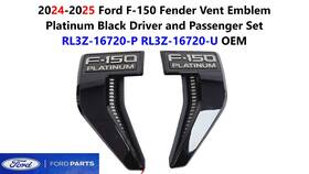 Rl3z-16720-u Ford 2024-2025 F150 Fender Vent Emblem Platinum Black Driver And Passenger Set