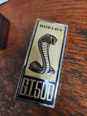 S7ms-16098-b Ford S7ms-16098-e Nos Original 1967 Shelby Mustang Gt500 Fender Logo Plate Cobra